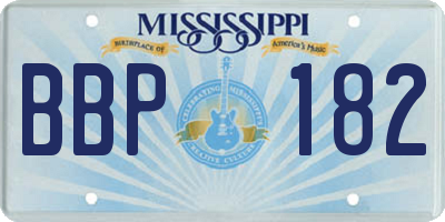 MS license plate BBP182