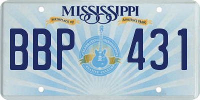 MS license plate BBP431