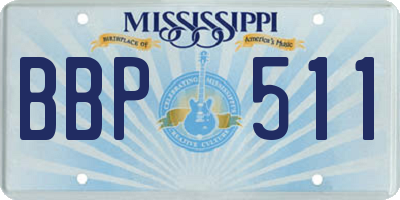MS license plate BBP511