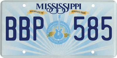 MS license plate BBP585