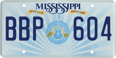 MS license plate BBP604