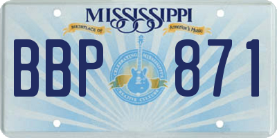 MS license plate BBP871