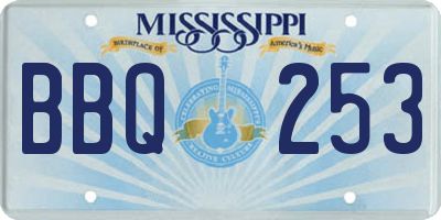 MS license plate BBQ253