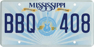 MS license plate BBQ408