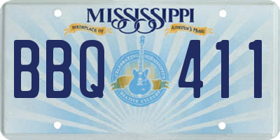 MS license plate BBQ411