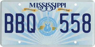 MS license plate BBQ558