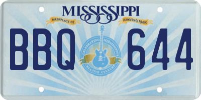 MS license plate BBQ644