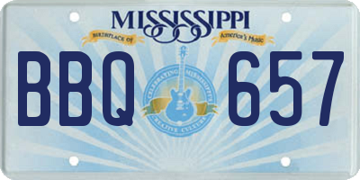 MS license plate BBQ657