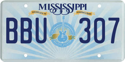 MS license plate BBU307