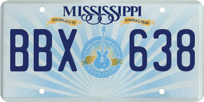 MS license plate BBX638