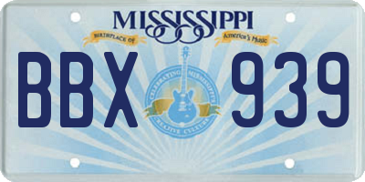 MS license plate BBX939