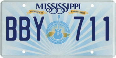 MS license plate BBY711