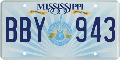 MS license plate BBY943