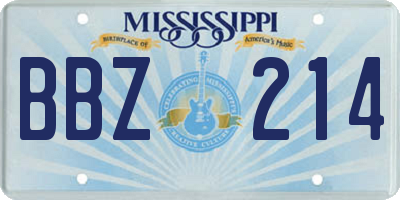 MS license plate BBZ214