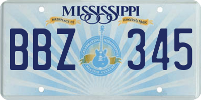 MS license plate BBZ345