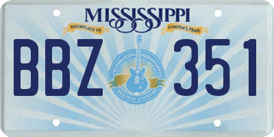 MS license plate BBZ351