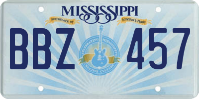 MS license plate BBZ457