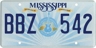 MS license plate BBZ542