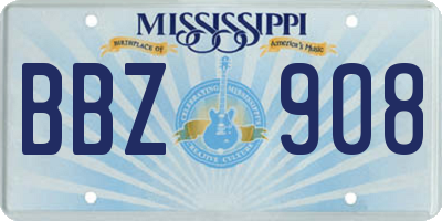 MS license plate BBZ908