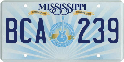 MS license plate BCA239