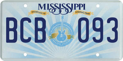 MS license plate BCB093