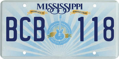 MS license plate BCB118
