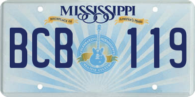 MS license plate BCB119