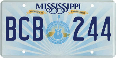 MS license plate BCB244