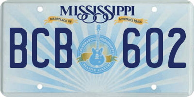 MS license plate BCB602