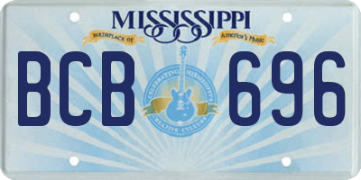 MS license plate BCB696