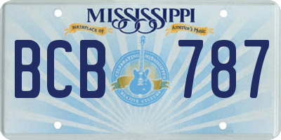 MS license plate BCB787