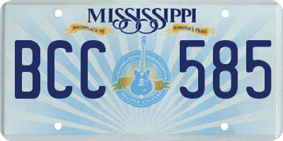 MS license plate BCC585