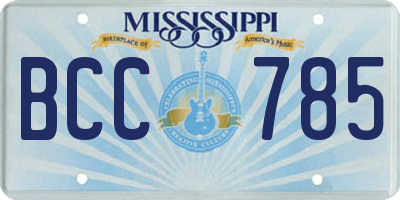 MS license plate BCC785