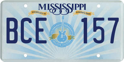 MS license plate BCE157