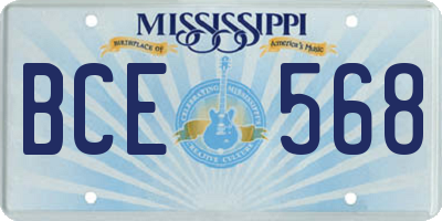 MS license plate BCE568