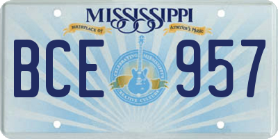 MS license plate BCE957