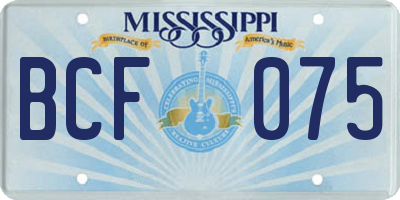 MS license plate BCF075