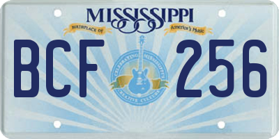 MS license plate BCF256