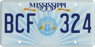 MS license plate BCF324