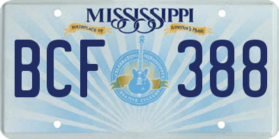 MS license plate BCF388