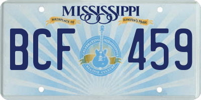MS license plate BCF459