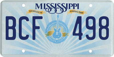 MS license plate BCF498