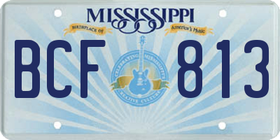 MS license plate BCF813