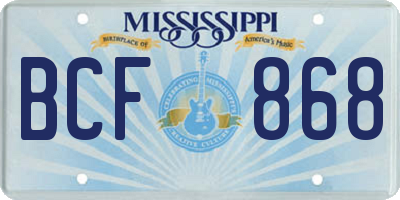 MS license plate BCF868
