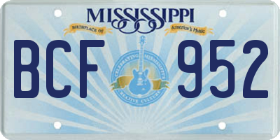 MS license plate BCF952
