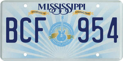 MS license plate BCF954