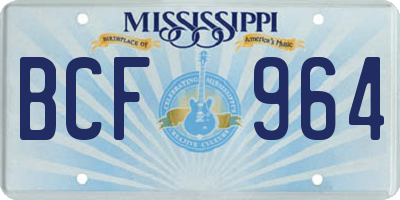 MS license plate BCF964