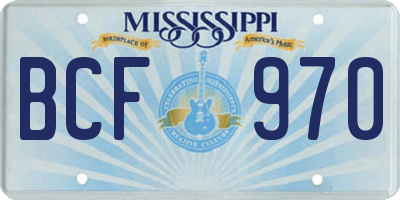 MS license plate BCF970
