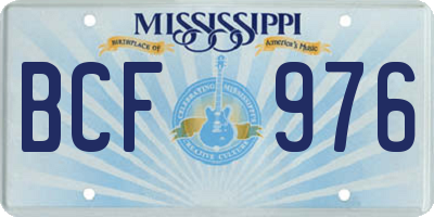 MS license plate BCF976