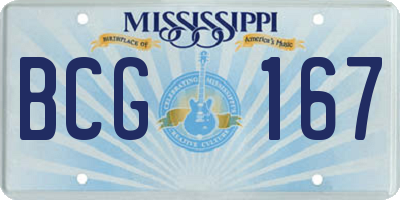 MS license plate BCG167